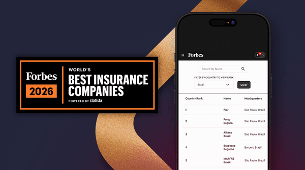 Selo Forbes, Pier em primeiro lugar como Melhor Seguradora de Auto do Brasil.
